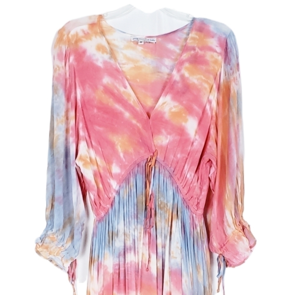 YFB Young Fabulous & Broke tie dye Meadow maxi dress gender reveal flowy boho - Picture 2 of 6